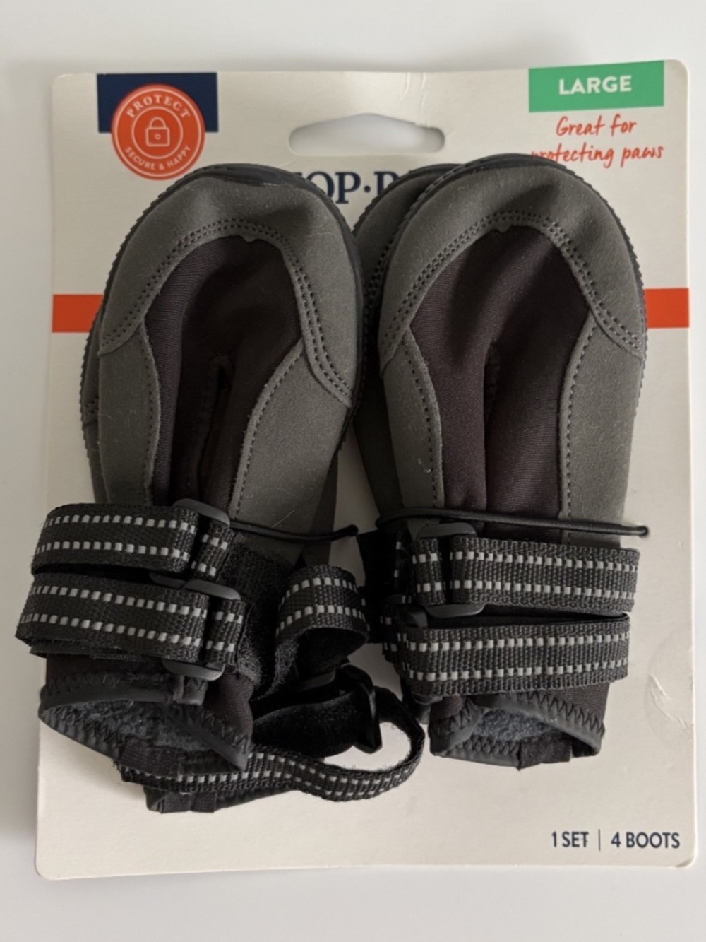 NWT Top Paw Dog Boots Large Black Reflective Water Resistant Outdoor Paw Protect